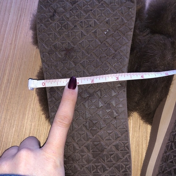 Women's CoFace Brown Fur Slipper Sandals with Rubber Soles - Picture 11 of 12